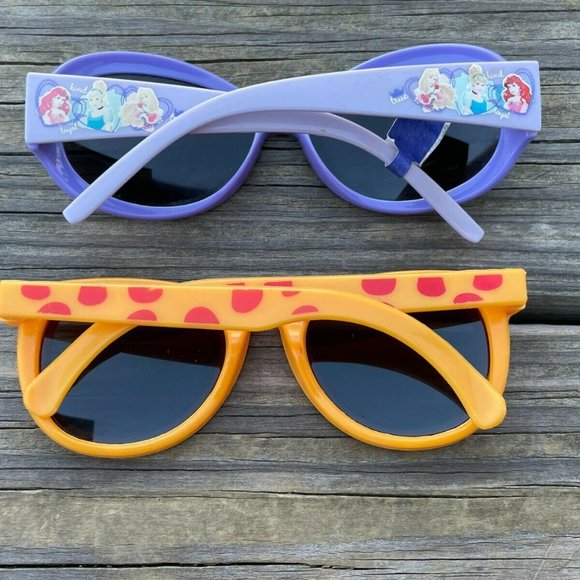 Girl Sunglasses Young Kid Eye Wear Lot of 2 Shade Yellow and Blue Sunglasses - Picture 2 of 8